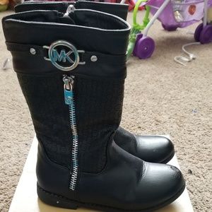 Michael Kors Girls Black Boots Size 10
